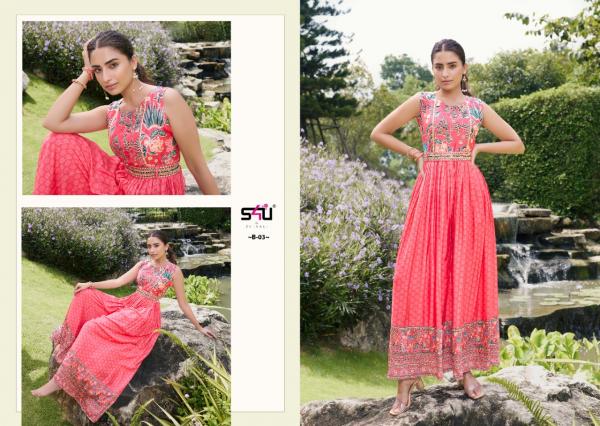 S4u Blush Masleen Fancy Western Wear Jump Suits Collection